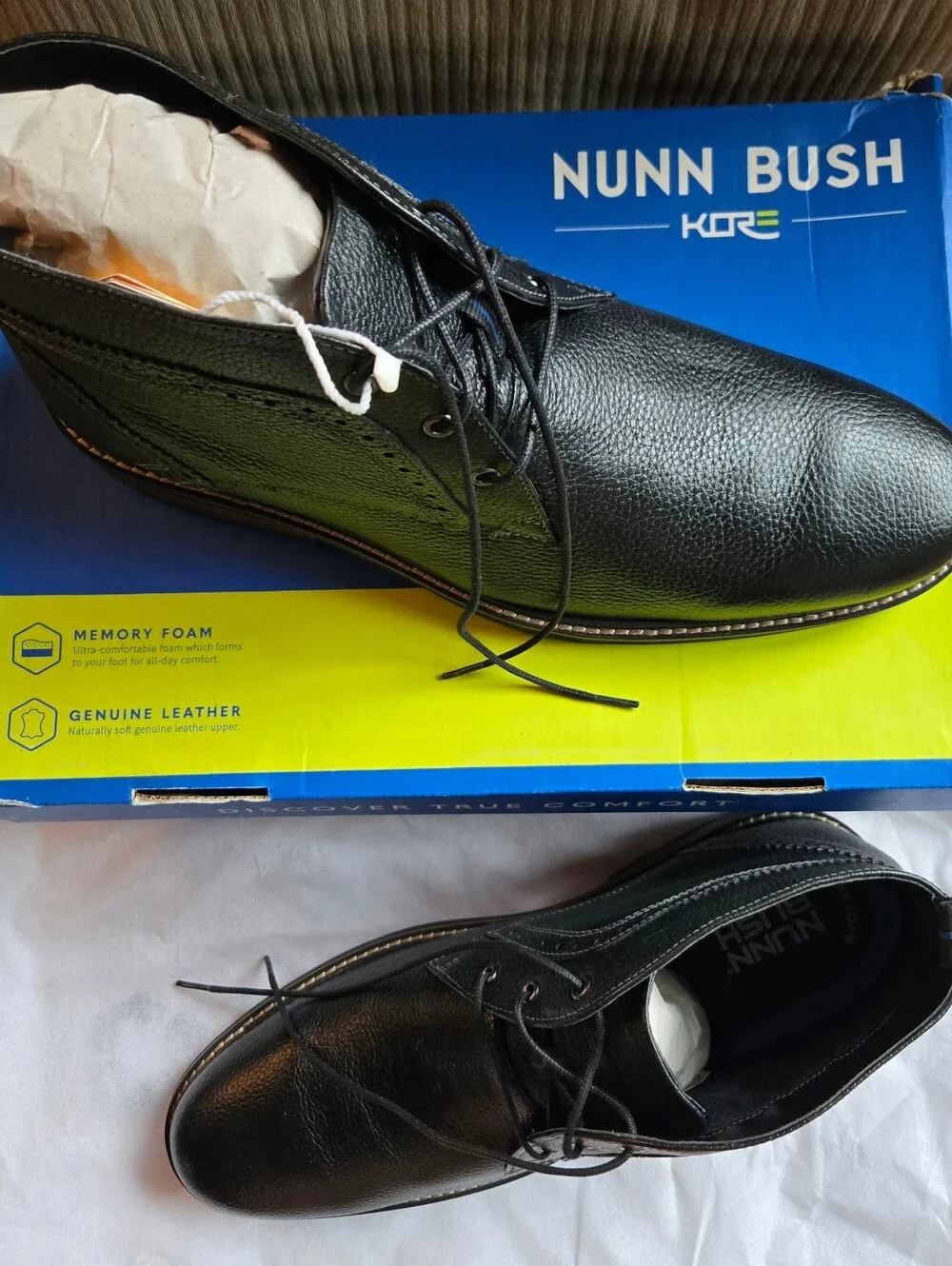 Nunn Bush Men's Black Leather Chukka Boots - Comfort Memory Foam